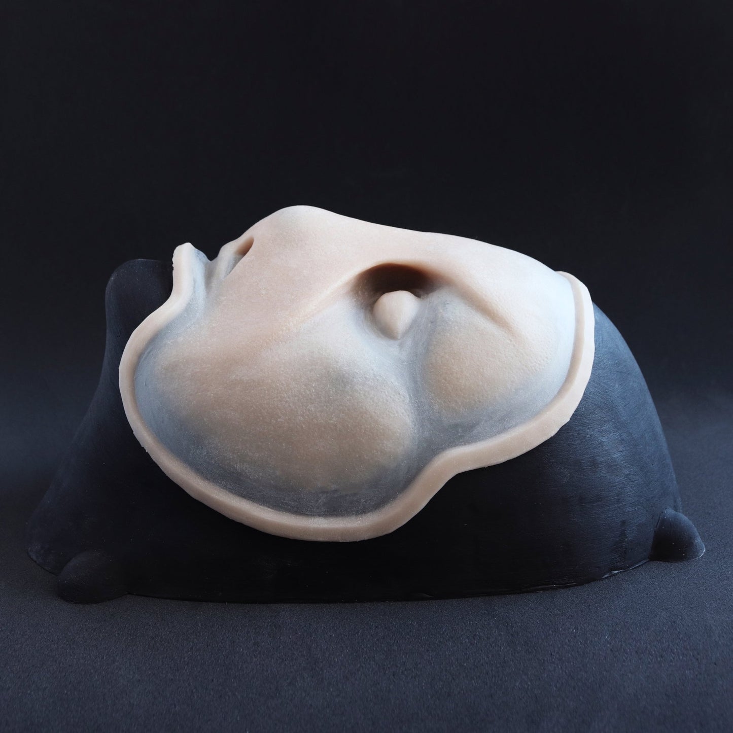 Sand Dweller Mask - Costume Special Effects in vanilla shade on a black surface