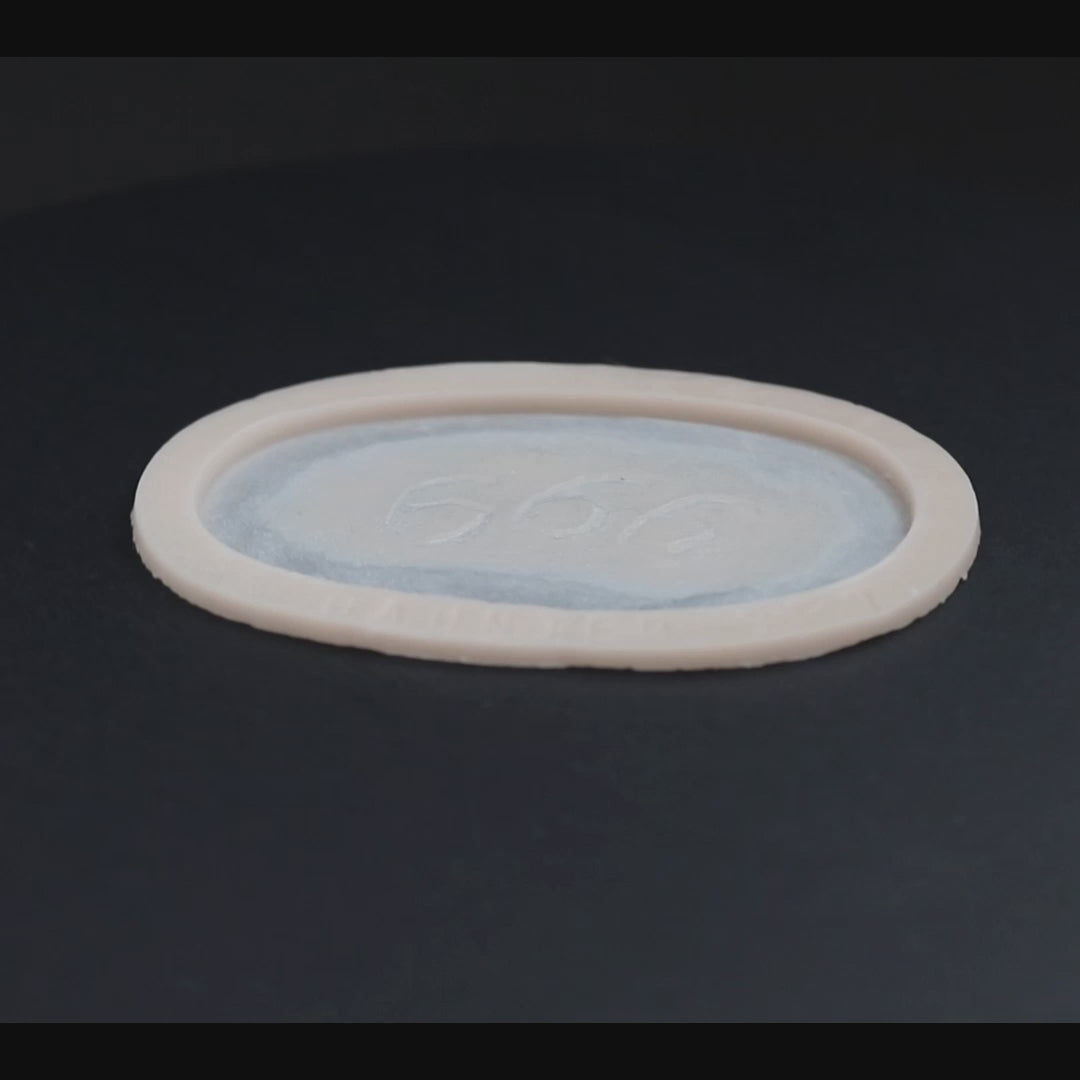 Small 666 prosthetic slowly revolving. 