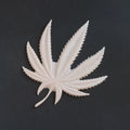 Cannabis Pasties / Nipple Patches (Pair) - Silicone makeup prosthetic in vanilla shade on a black surface