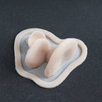 Dryad's Saddle Mushrooms - Silicone makeup prosthetic in vanilla shade on a black surface