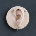 Ear Jewellery Display in vanilla shade on a black surface