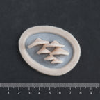 Fungi Set - Silicone makeup prosthetic in vanilla shade on a black surface with a ruler