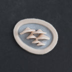 Horizontal Bracket Fungi - Silicone makeup prosthetic in vanilla shade on a black surface