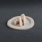Horizontal Bracket Fungi - Silicone makeup prosthetic in vanilla shade on a black surface