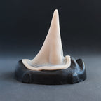 Long Pointy Nose - Silicone makeup prosthetic in vanilla shade on a black surface