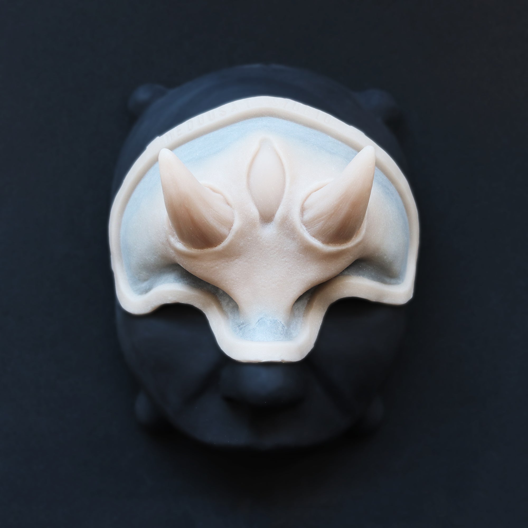 Oni Brow silicone prosthetic in vanilla shade on a black surface